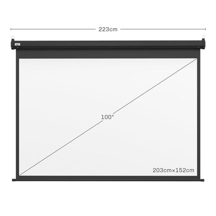 Ecran proiector de 100 inchi, 4:3, 203x152 cm, negru
