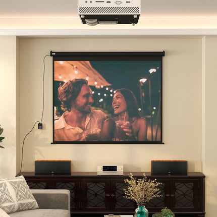 Ecran proiector de 100 inchi, 4:3, 203x152 cm, negru