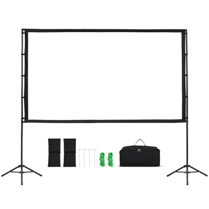 100-Inch Projector Screen with Stand, 16:9 4K, Carry Bag