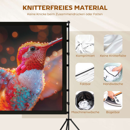 Ecran de proiector de 100" cu suport, 4K/8K, raport 16:9