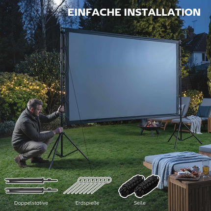 Ecran de proiector de 100" cu suport, 4K/8K, raport 16:9