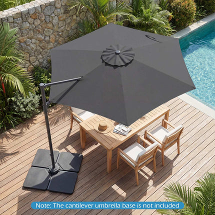 10 Ft Cantilever Patio Umbrella – 360 Swivel, Vent
