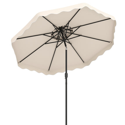 Umbrelă de terasă de 3 metri, înclinare cu buton, manivelă, bej