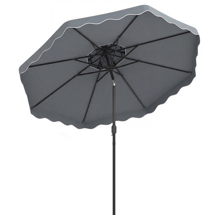 Umbrelă de terasă de 3 metri, înclinare cu buton, manivelă, gri