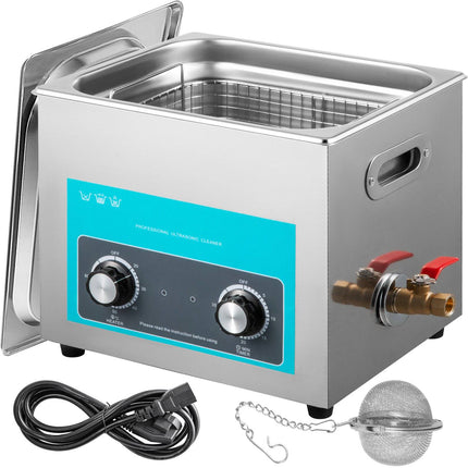 10L Ultrasonic Cleaner, Heater Timer, 40kHz Stainless Steel