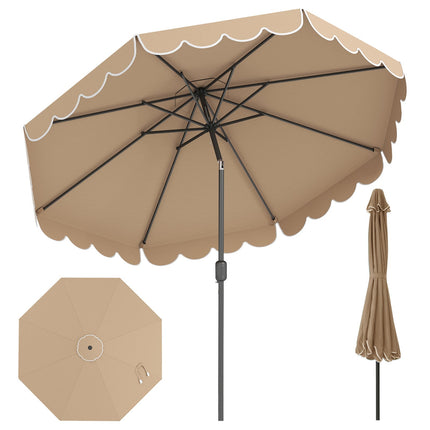 Umbrelă de terasă de 3 metri, înclinare cu buton, manivelă, ventilată
