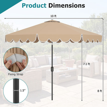 Umbrelă de terasă de 3 metri, înclinare cu buton, manivelă, ventilată