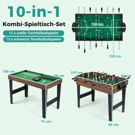 Masă multi-jocuri 10 în 1: Foosball, Air Hockey, Biliard