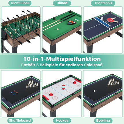 Masă multi-jocuri 10 în 1: Foosball, Air Hockey, Biliard