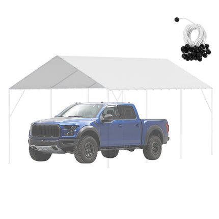 10x20 Carport Replacement Canopy Cover, Waterproof UV, White