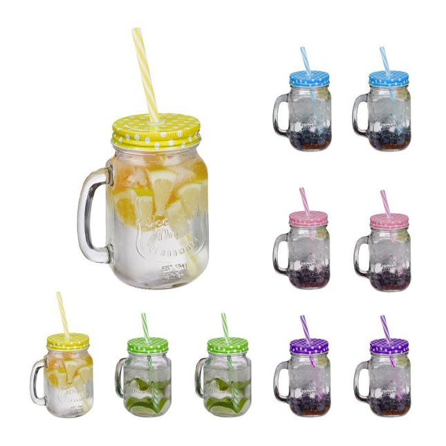 10x pahare colorate cu capace