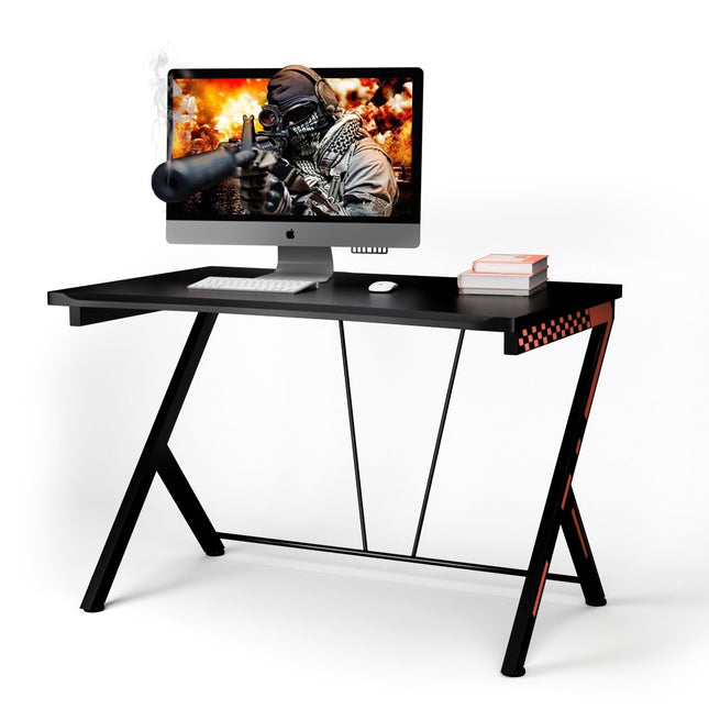 Birou pentru jocuri de 116 cm cu design ergonomic 116 x 75 x 77 cm negru