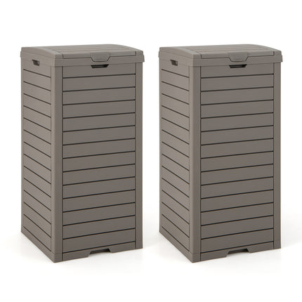 Set coș de gunoi exterior de 118 litri cu capac și tavă pentru lichide
