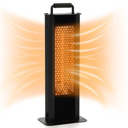 Încălzitor de sine stătător de 1200 W cu protecție împotriva răsturnării și supraîncălzirii, încălzitor electric din aluminiu, încălzitor de terasă, rezistent la apă