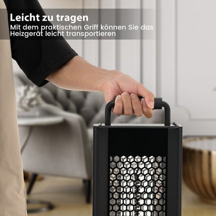 Încălzitor de sine stătător de 1200 W cu protecție împotriva răsturnării și supraîncălzirii, încălzitor electric din aluminiu, încălzitor de terasă, rezistent la apă