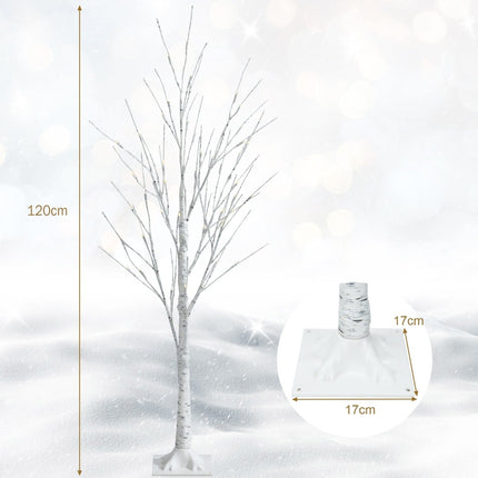Mesteacăn LED de 120 cm cu 48 de lumini albe calde
