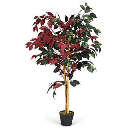 Ficus verde mare de 120 cm în ghiveci Arbore artificial Plante verzi realiste