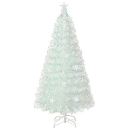 Brad de Crăciun artificial alb de 120 cm cu lumini LED