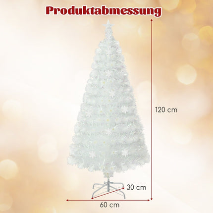 Brad de Crăciun artificial alb de 120 cm cu lumini LED