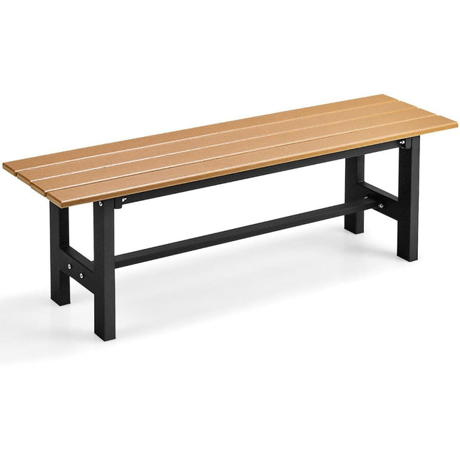 Bancă de grădină de 120 cm, bancă cu 2 locuri, portantă până la 300 kg, bancă de parc pentru orice vreme din HDPE maro