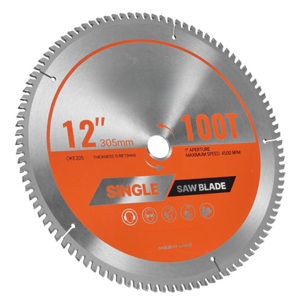 12-Inch Aluminum Circular Saw Blade, 100T, 25.4mm