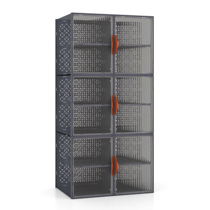 12 containere de depozitare din plastic cu capace Cutii de depozitare PP stivuibile și transparente