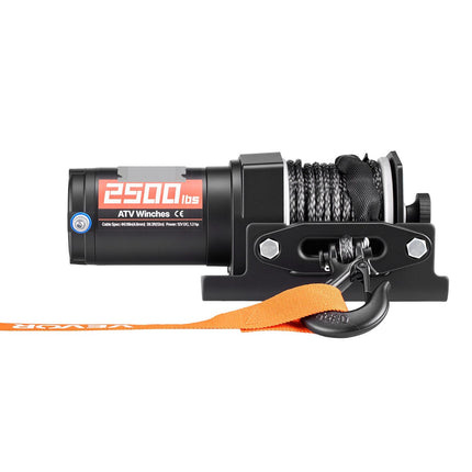 12V ATV UTV Electric Winch 2500 lb, Synthetic Rope, Remote