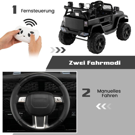 Vehicul pentru copii acționat cu baterii de 12V Vehicul pentru copii electric cu telecomandă Negru