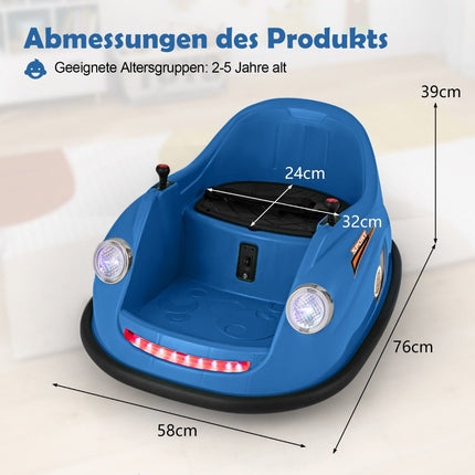 Mașină de protecție 12V Mașină de protecție electrică pentru copii cu telecomandă și amp; Lumini LED &amp; Muzica Albastră