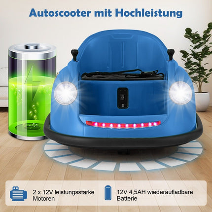 Mașină de protecție 12V Mașină de protecție electrică pentru copii cu telecomandă și amp; Lumini LED &amp; Muzica Albastră