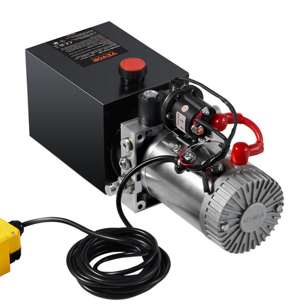 12V Hydraulic Pump Power Unit, Single-Acting, 4-Quart