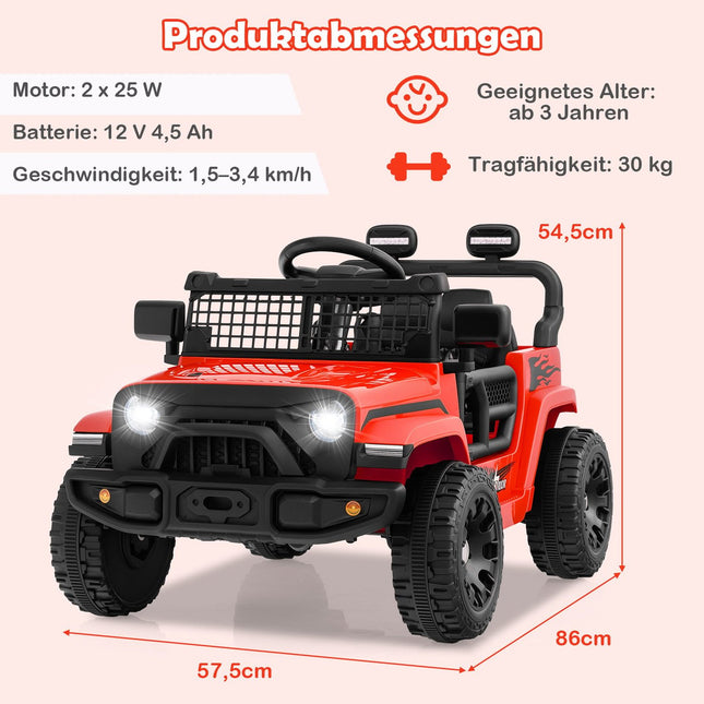 Mașină electrică pentru copii 12V cu telecomandă, muzică, lumini LED