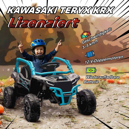 Vehicul electric off-road de 12V pentru copii, telecomandă, LED, albastru