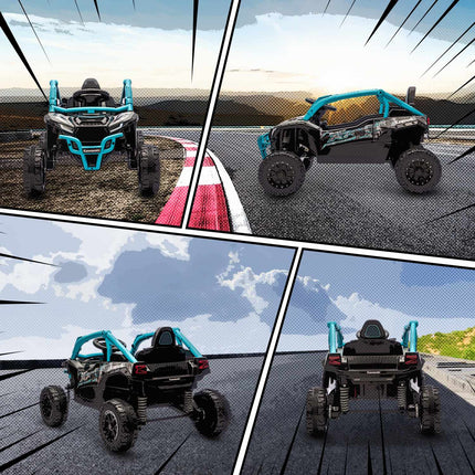 Vehicul electric off-road de 12V pentru copii, telecomandă, LED, albastru