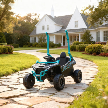 Vehicul electric off-road de 12V pentru copii, telecomandă, LED, albastru