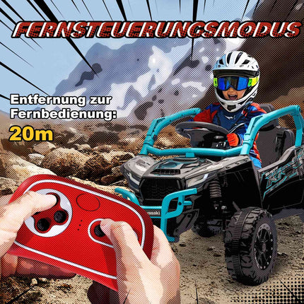 Vehicul electric off-road de 12V pentru copii, telecomandă, LED, albastru