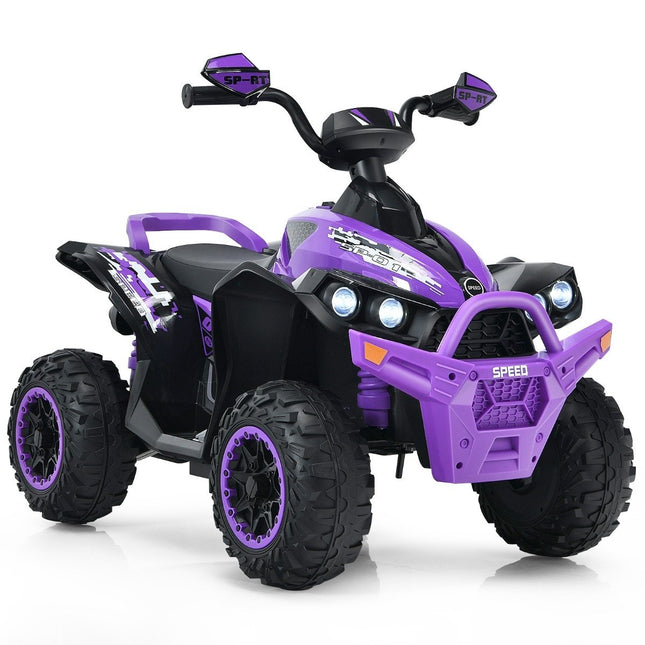 Quad electric pentru copii de 12 V cu muzică, claxon, lumini LED