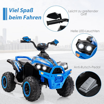 ATV electric de 12V pentru copii cu muzică, claxon, lumini LED