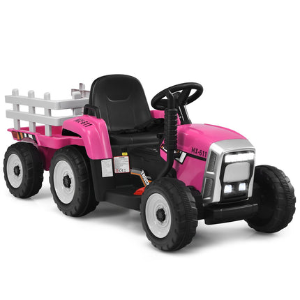Tractor 12V pentru copii cu remorcă, telecomandă