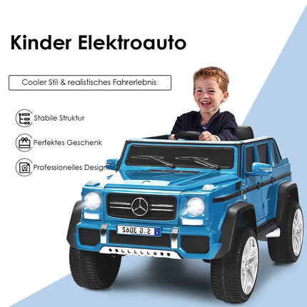 Jeep cu licență de 12 V Mercedes-Benz Maybach alimentat cu baterii cu suspensie 115 x 67 x 57 cm Albastru