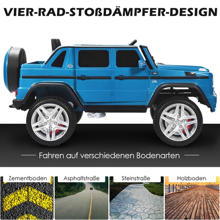 Jeep cu licență de 12 V Mercedes-Benz Maybach alimentat cu baterii cu suspensie 115 x 67 x 57 cm Albastru