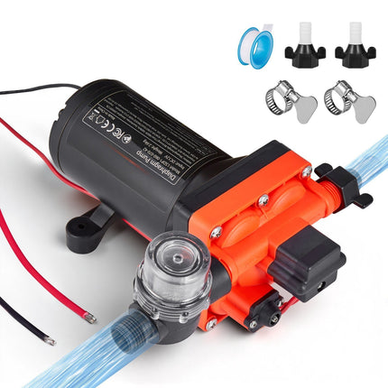 12V RV Water Pump, 6 GPM, 70 PSI, Self-Priming