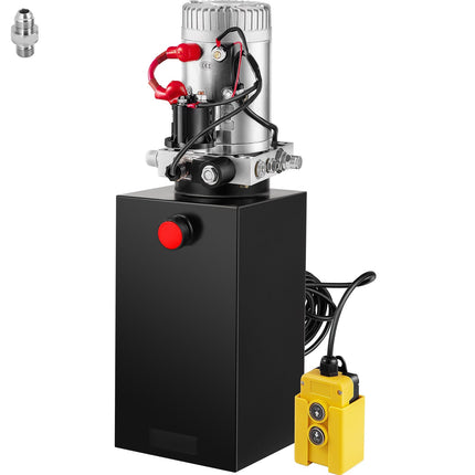 12V Single-Acting Hydraulic Pump, 10-Quart, 15ft Remote