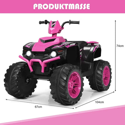12V electric children's quad with headlight mini electric quad with music & horn pink