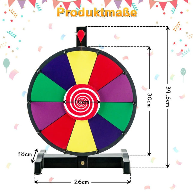 12" Wheel of Fortune for Spinning with Eraser & Marking Pen Lucky Wheel for Lottery Games and Word Games