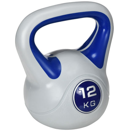 Kettlebell 12 kg Kettlebell pentru podea, pentru antrenament de forță și fitness, albastru
