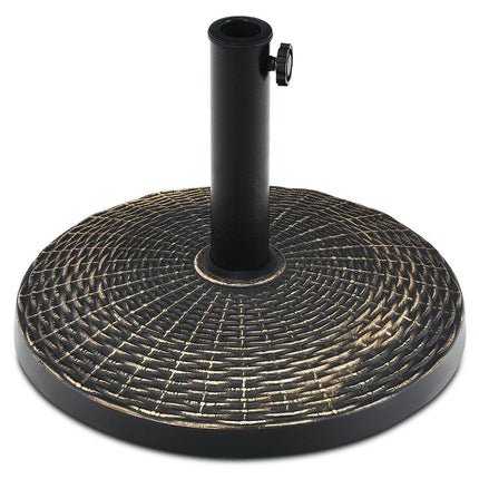 Baza de umbrela de 12 kg din rasina sintetica aspect ratan Suport umbrela rotund Bronz
