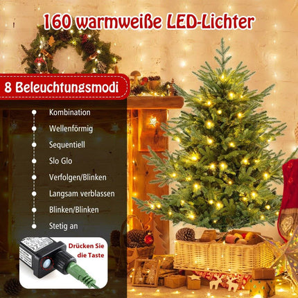 Pom de Crăciun artificial de 135 cm cu 160 de lumini LED