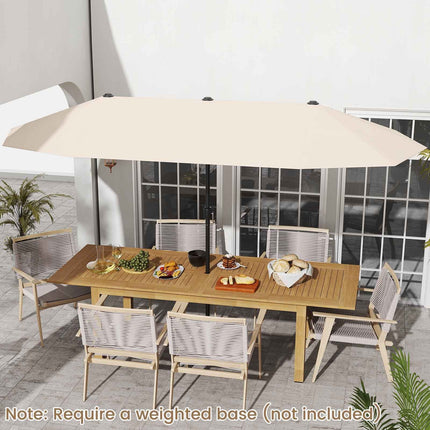 Umbrelă de terasă cu două fețe, 4,3 m, manivelă, bej