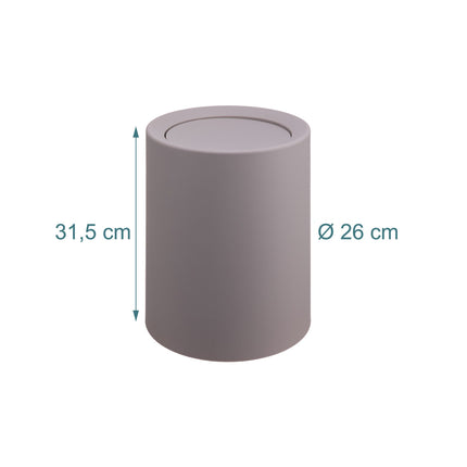 Coș de gunoi din plastic cu capac batant de 13 litri pentru bucătărie sau baie
